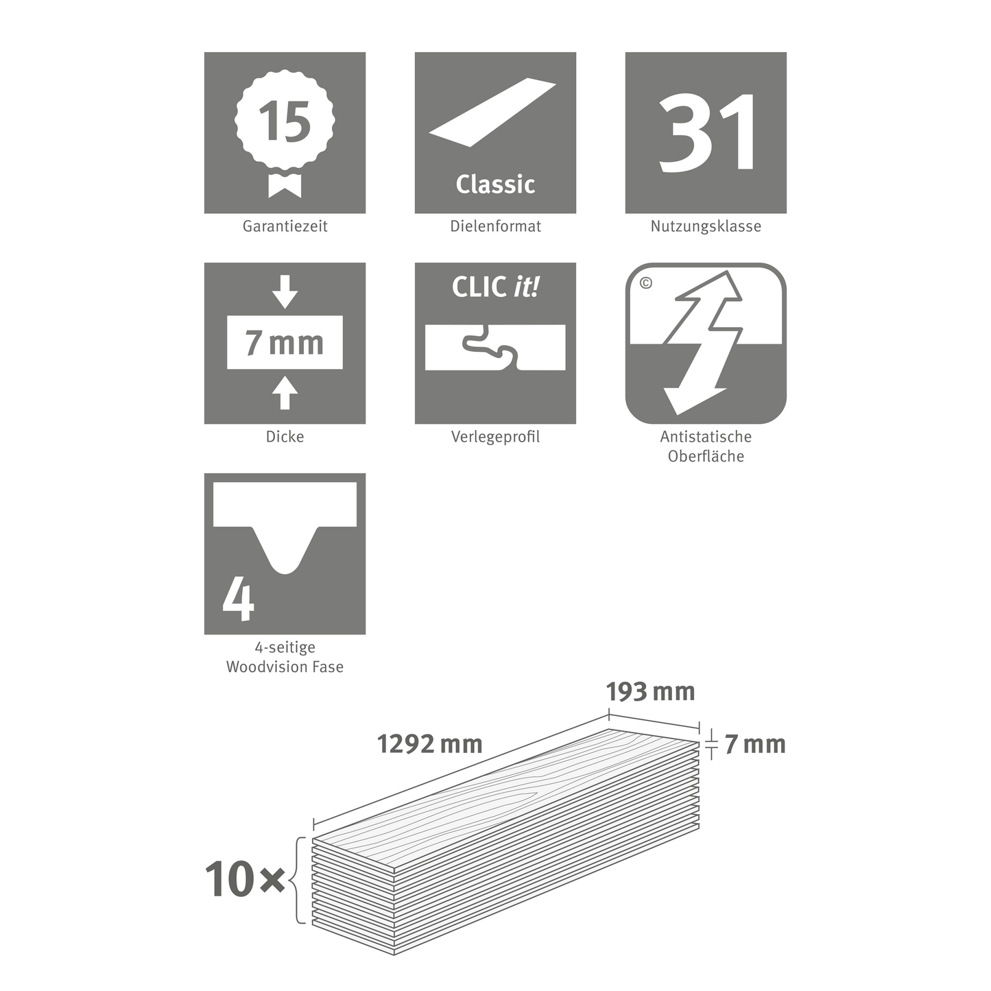 Laminat 'Nature Sense EL2162' Newport Eiche hellbraun 7 mm