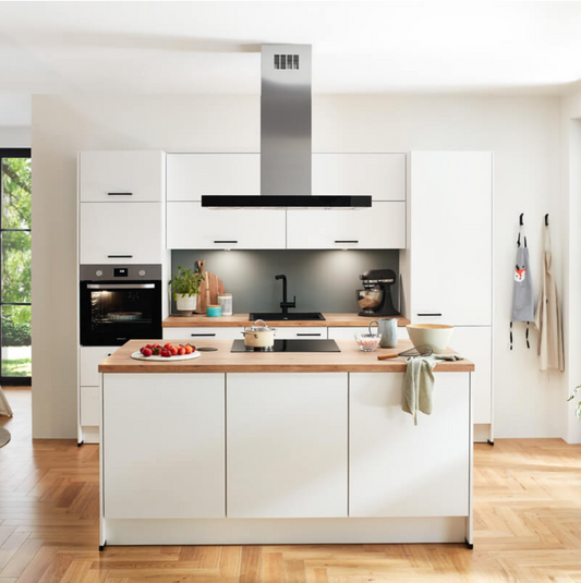 INSELKÜCHE / KÜCHE MIT KOCHINSEL NOBILIA ELEMENTS "PENTHOUSE", VORMONTIERT, KONFIGURIERBAR