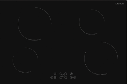 INDUKTIONS-KOCHFELD LAURUS LIA780, AUTARK, 80 CM, 4 ZONEN, GLASKERAMIK RAHMENLOS