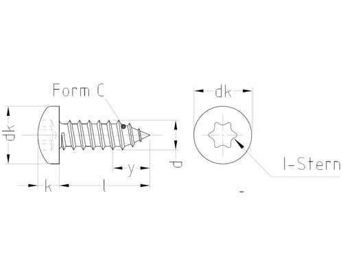 Blechschraube Linsenkopf DIN 7981 2,9x13 mm galv. verzinkt, 2000 Stück