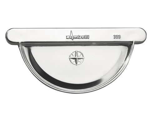 Zambelli Endstück zum stecken Titanzink halbrund für Rinnengröße 333 mm