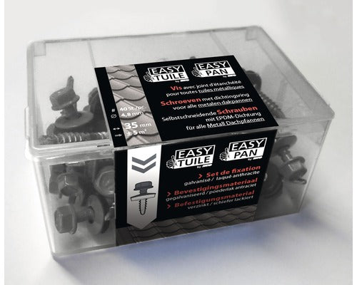 EASY-Pan Schrauben Granulat schiefer 4,8 mm x 35 mm Pack = 40 Stück
