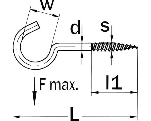 Schraubhaken gebogen 2,3x30 mm 100 Stück