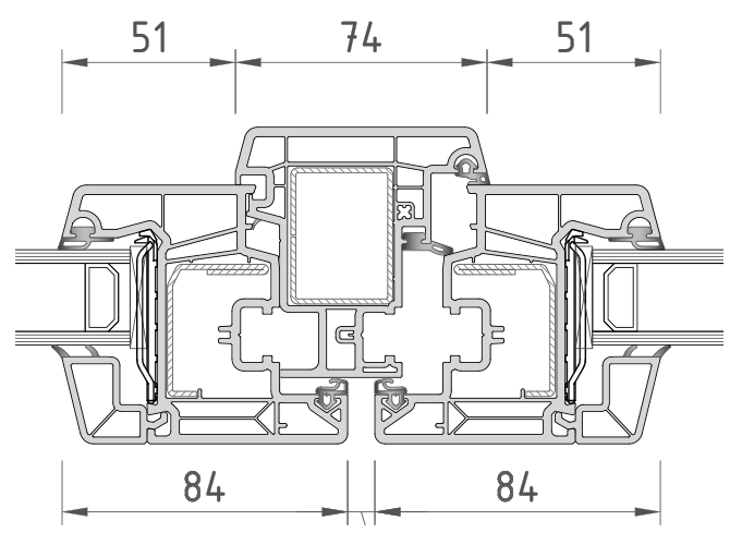 Veka dreiflügeligen Fenster