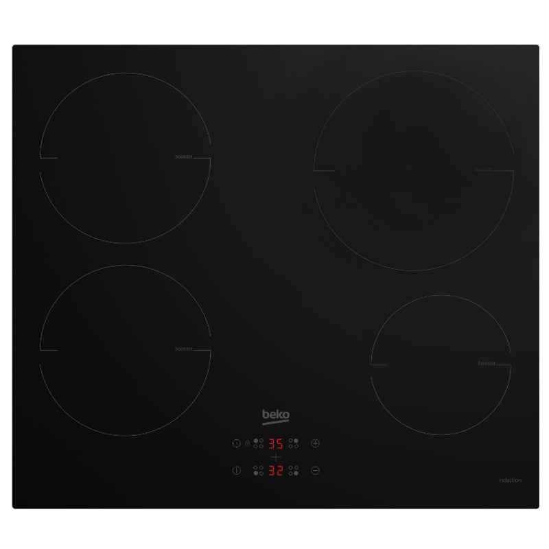 Induktions-Kochfeld aus Glaskeramik Beko HII64400MT, Autark, 60 cm, 4 Zonen, Rahmenlos