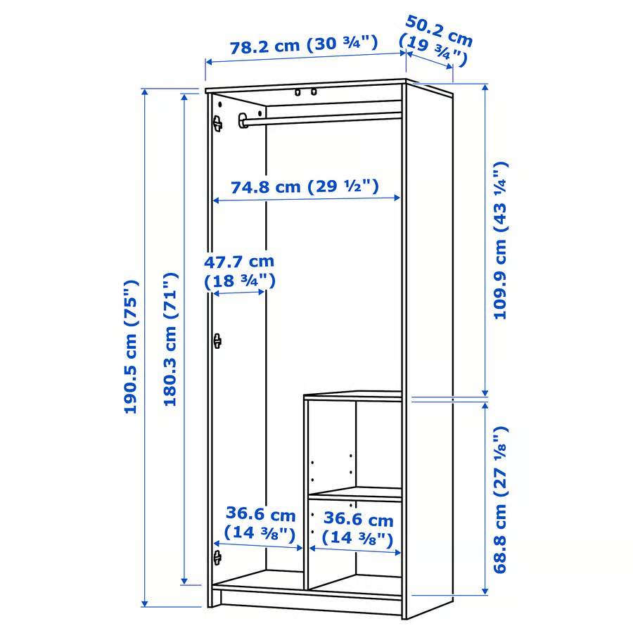 Brimnes Kleiderschrank 78x190cm