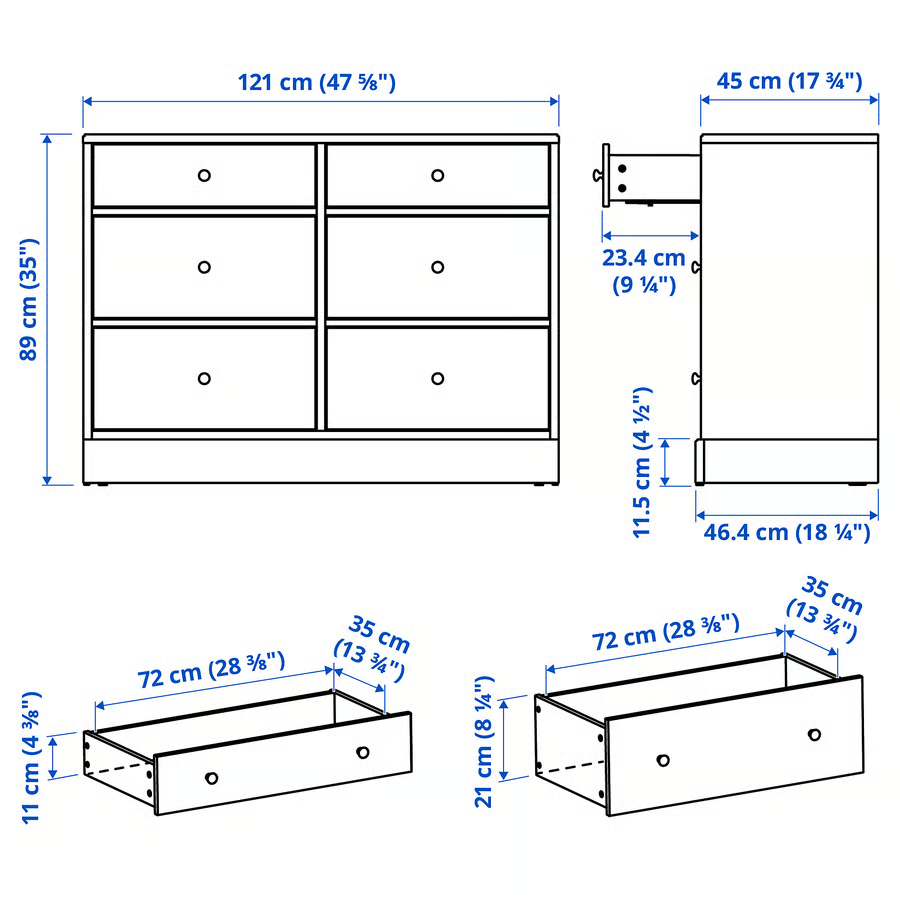 Havsta Kommode 121x47x89cm