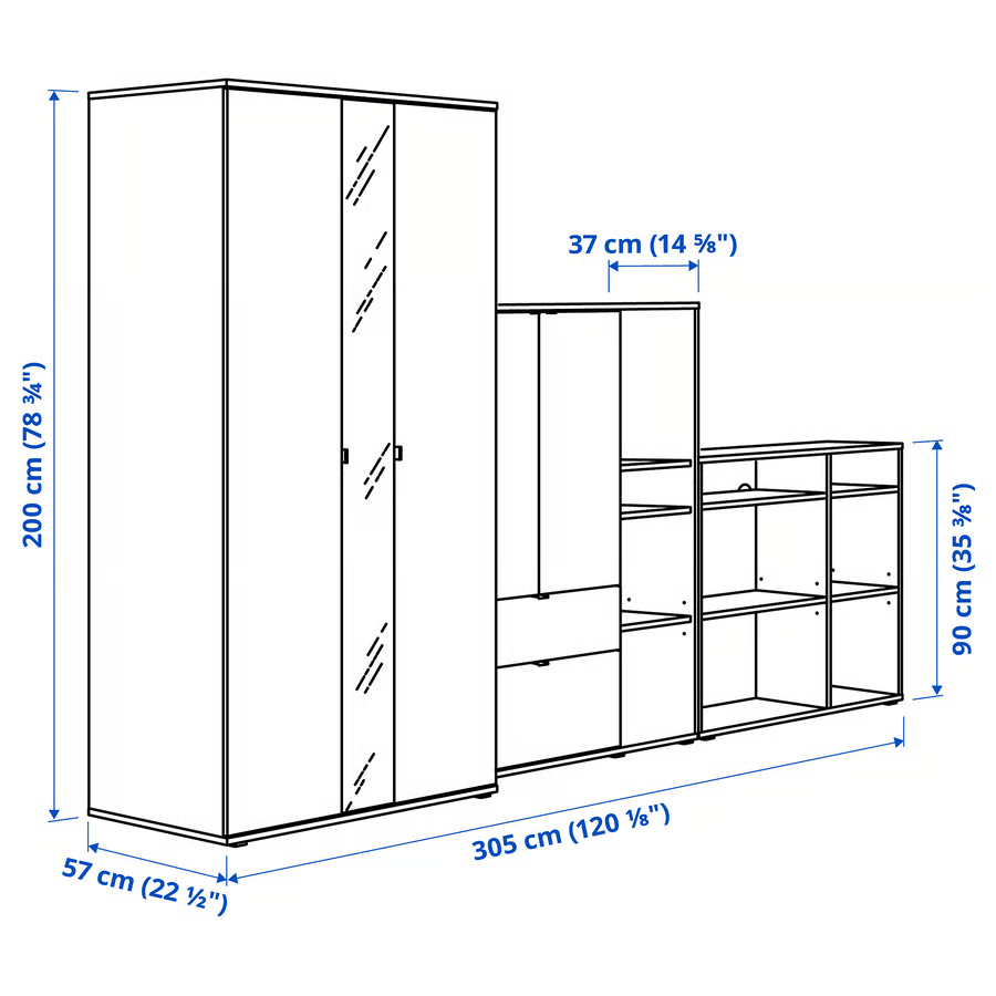 Vihals Kleiderschrank 305x57x200cm