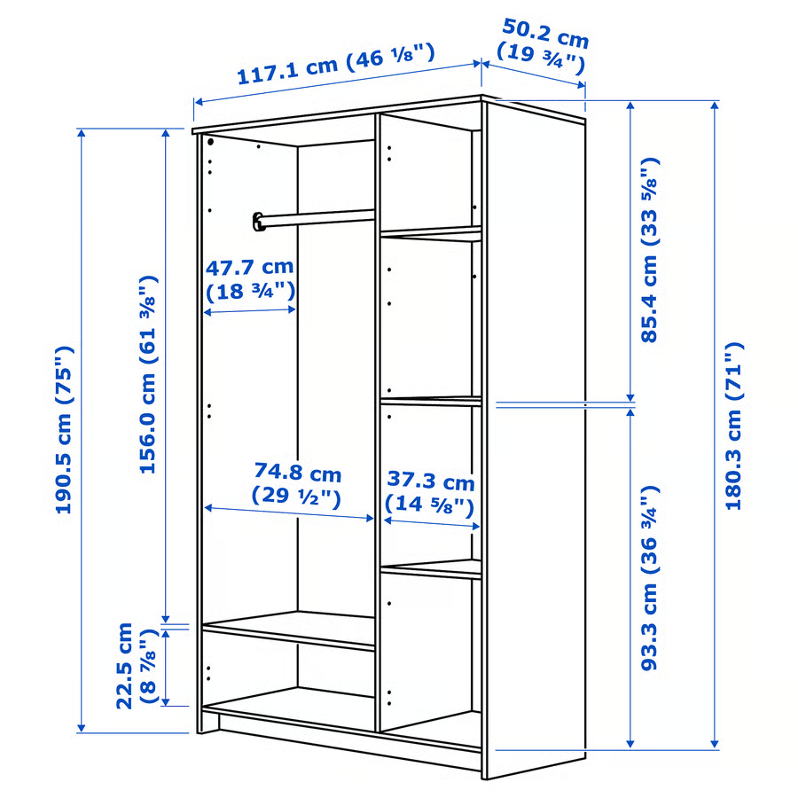 Brimes Kleiderschrank 117x190cm