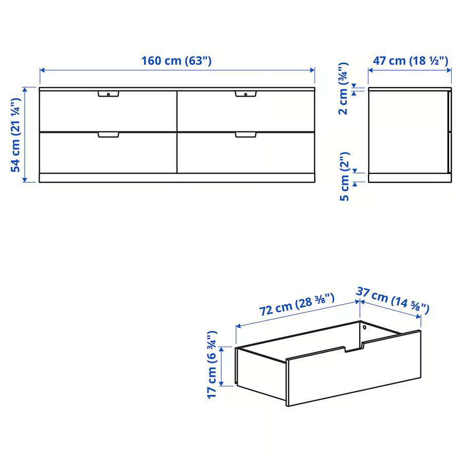 Nordli Kommode 164x54cm