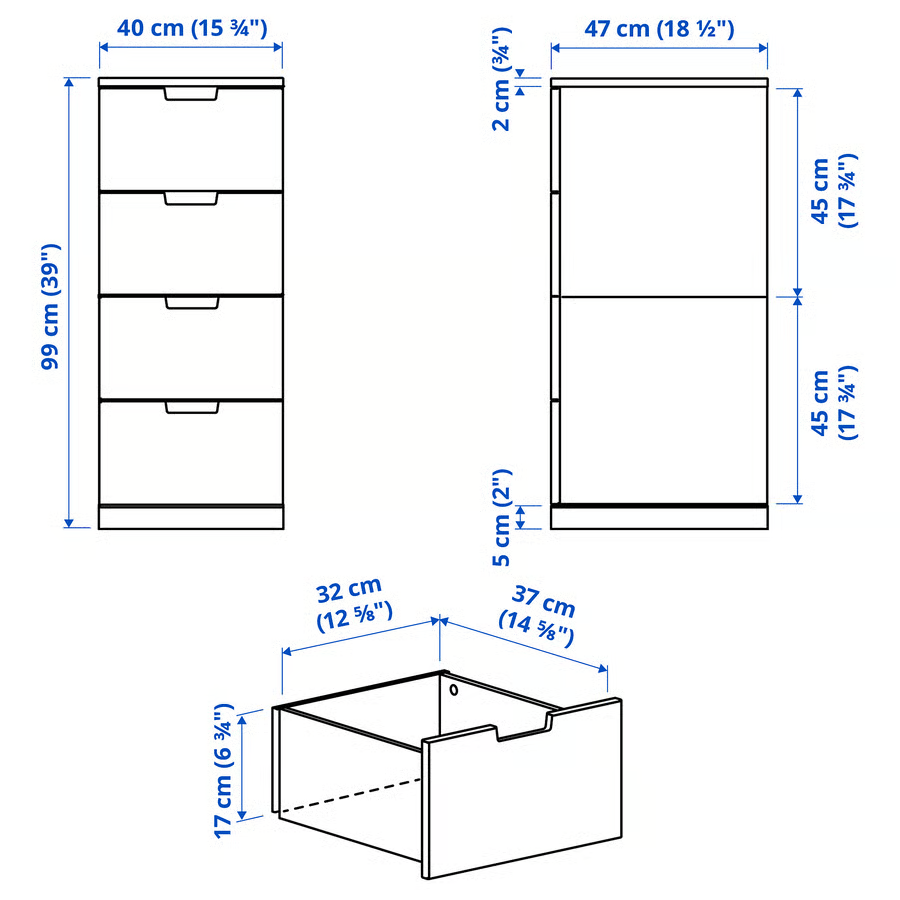 Nordli Kommode 40x99cm