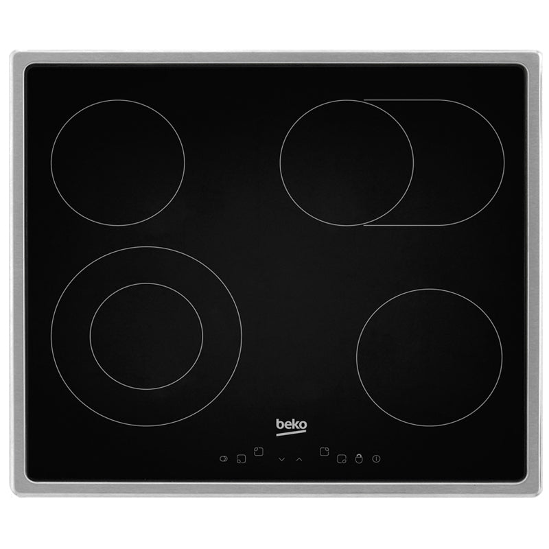 Kochfeld aus Glaskeramik Beko EB9741XHL, Autark, 60 cm, 4... Kochfeld aus Glaskeramik Beko EB9741XHL, Autark, 60 cm, 4 Zonen, Edelstahlrahmen