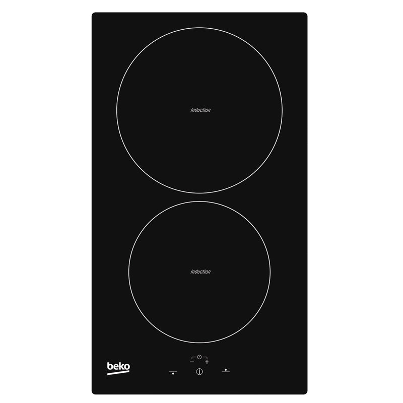 Induktion-Kochfeld Domino Beko HDMI32400DT, Autark, 30 cm, 2 Zonen, Rahmenlos