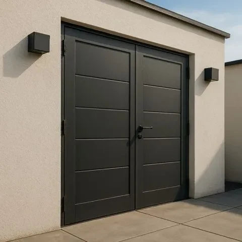 Doppeltür für den Garagenzugang im Außenbereich