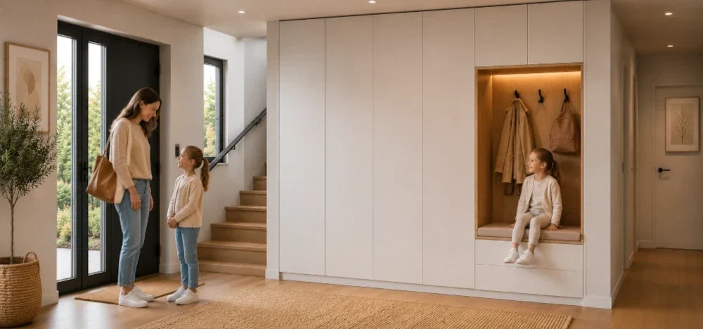 Maßgefertigter Stauraum im kleinen Haus