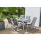 Gartentisch 'Meike 1' grau mit Sicherheitsglasplatte 150 x 90 x 72 cm