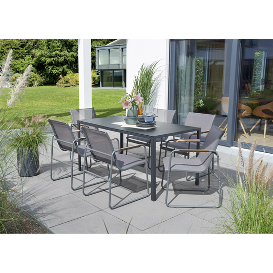 Gartenmöbel-Set 'Samira' schwarz 7-teilig