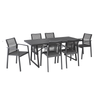 Gartenmöbel-Set 'Linda' schwarz 7-teilig
