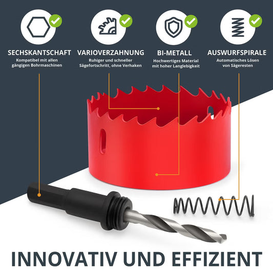 BAURIX® Bi-Metall-Lochsäge [68mm] I Ultimative Bohrkrone für Trockenbau, Holz, Steckdose I Bi-Metall Lochbohrer für Metall, Holz, PVC und Kunststoffe