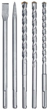 kwb SDS-Max Hammerbohrer und Meißel-Set für Bohrhammer, 5-teiliger Stein- u. Beton-Meissel/Bohrer Satz im Kunstoff-Koffer