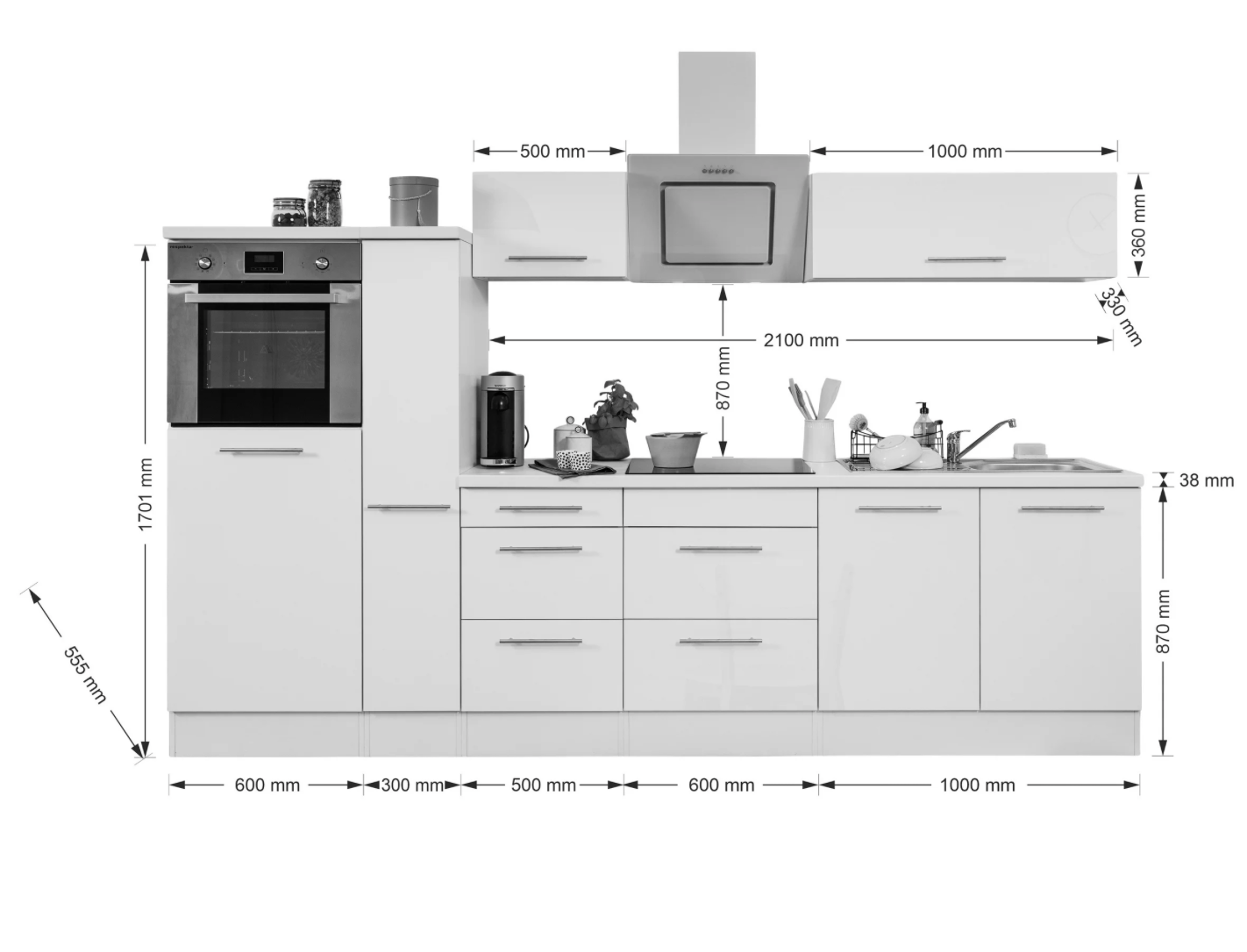 Respekta Küchenblock Amanda 300x200x60 cm