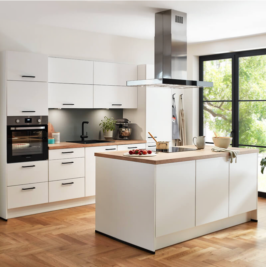 INSELKÜCHE / KÜCHE MIT KOCHINSEL NOBILIA ELEMENTS "PENTHOUSE", VORMONTIERT, KONFIGURIERBAR