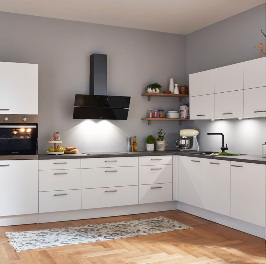 KÜCHE KOMPLETT / ECKKÜCHE NOBILIA ELEMENTS "LOS ANGELES", VORMONTIERT, KONFIGURIERBAR