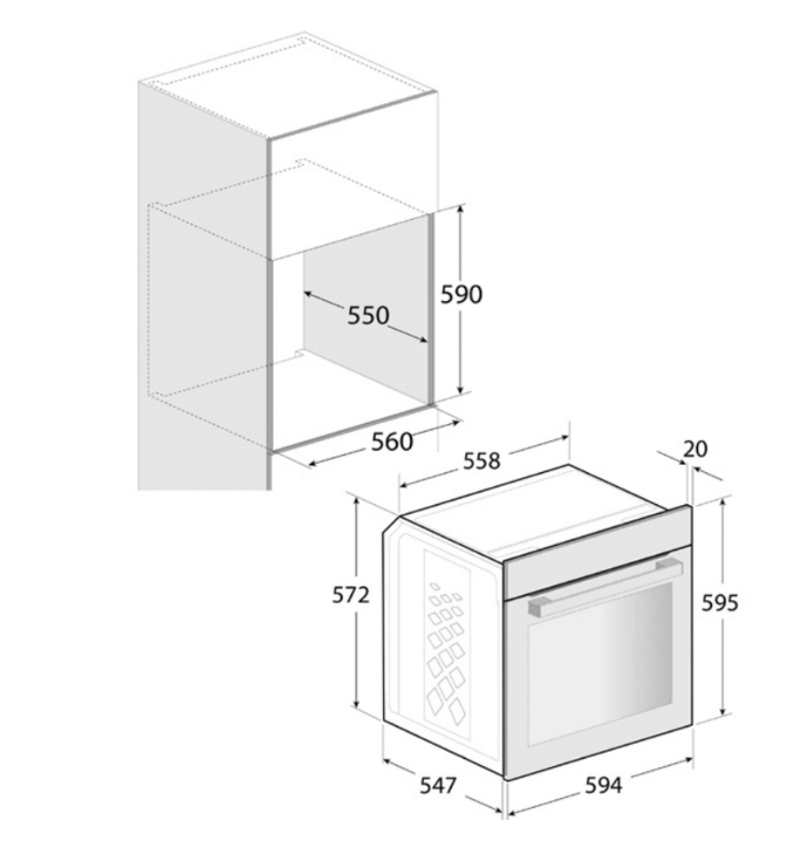 EINBAU-BACKOFEN BEKO BBIE110N0X, MIT HYDROLYSE, UMLUFT, SOLOGERÄT, 66 LITER