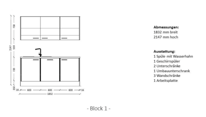 KÜCHENZEILE / KÜCHENBLOCK NOBILIA ELEMENTS "URBAN", VORMONTIERT, KONFIGURIERBAR