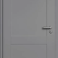 Gray door with a silver handle and lock