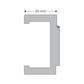 A technical line drawing of a C-shaped profile or channel section on a white background, with a dimension label reading 60 mm above it.
