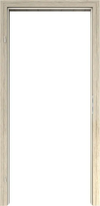 Wooden door with a light finish on a white background