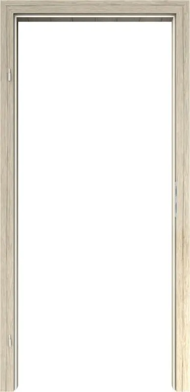 Wooden door with a light finish on a white background