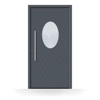 Aluminium Haustür Frontansicht Anthrazit
