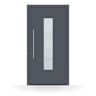 Alu Haustür Seitenansicht mit Rahmen
