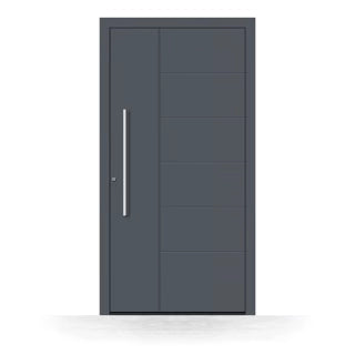 Alu Haustür mit vertikalem Glasausschnitt
