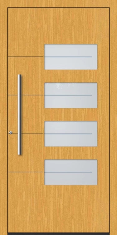 Alu Haustür mit Glaselement Detail
