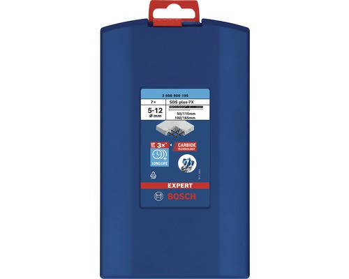Betonbohreset Bosch Professional SDS Plus-7x Ø 5-12 mm 50-100x115-165 mm 7-tlg.