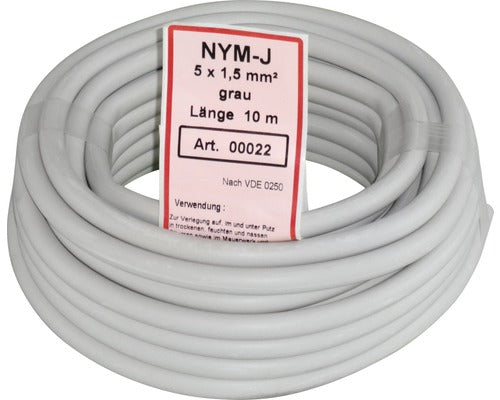 Mantelleitung NYM-J 5x1,5 mm² 10 m grau