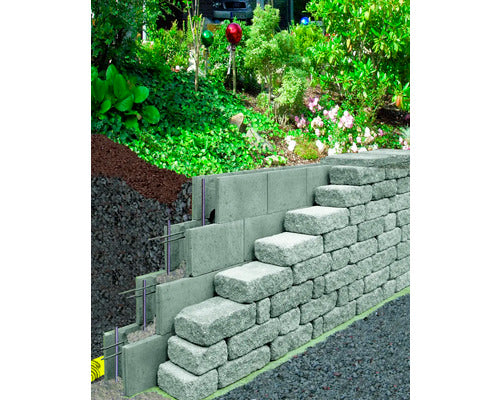 Betonschalungsstein grau 50 cm x 17,5 cm x 25 cm (Palette = 55 Vollsteine + 5 Endsteine)