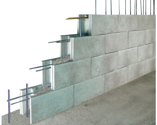 Betonschalungsstein grau 50 cm x 17,5 cm x 25 cm (Palette = 55 Vollsteine + 5 Endsteine)