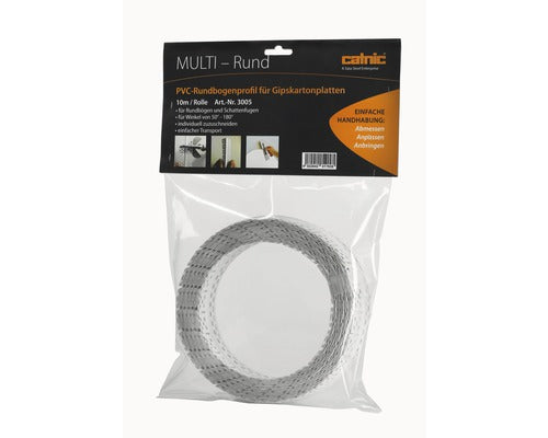CATNIC Eckschutzprofil MULTI RUND Hart-PVC für Gipskartonplatten für Bögen Rolle = 10 m