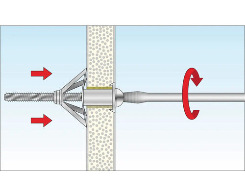 Metall Hohlraumdübel Tox Acrobat M8/55, 25 Stück