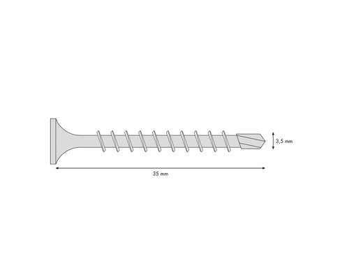 Knauf Schnellbauschraube Bohrspitze TB 3,5 mm x 35 mm Pack = 250 St