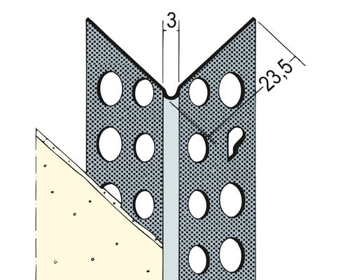 PROTEKTOR Eckputzprofil Aluminium für Trockenbau 2500 mm x 23,5 mm x 23,5 mm