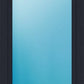 A tall rectangular window or door panel with a black frame and a smooth light-to-medium blue gradient center, shown against a white background.
