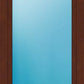 A tall rectangular frosted glass door panel with a warm brown wood frame, shown against a white background.