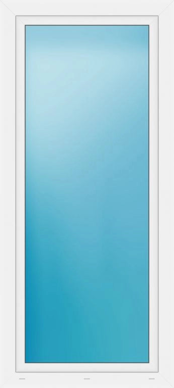 A tall rectangular window or door panel with a white frame and a smooth light blue gradient center, shown against a white background.