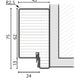 Technical dimension diagram of a window or door frame profile section, showing measurements such as 75, 62, 13, 24, 45, and R2.5 on a white background.