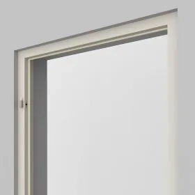 Window with a gray frame on a white background